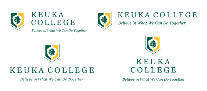 different styles of the Keuka College Logo