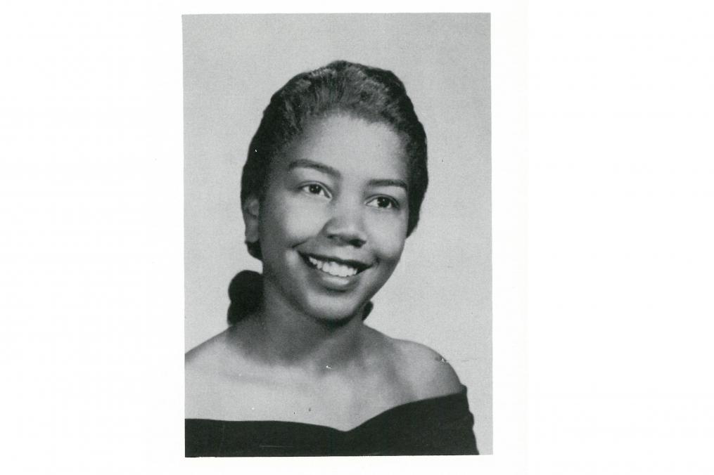 Patricia Clarke Tompkins '59 as a senior at Keuka College.