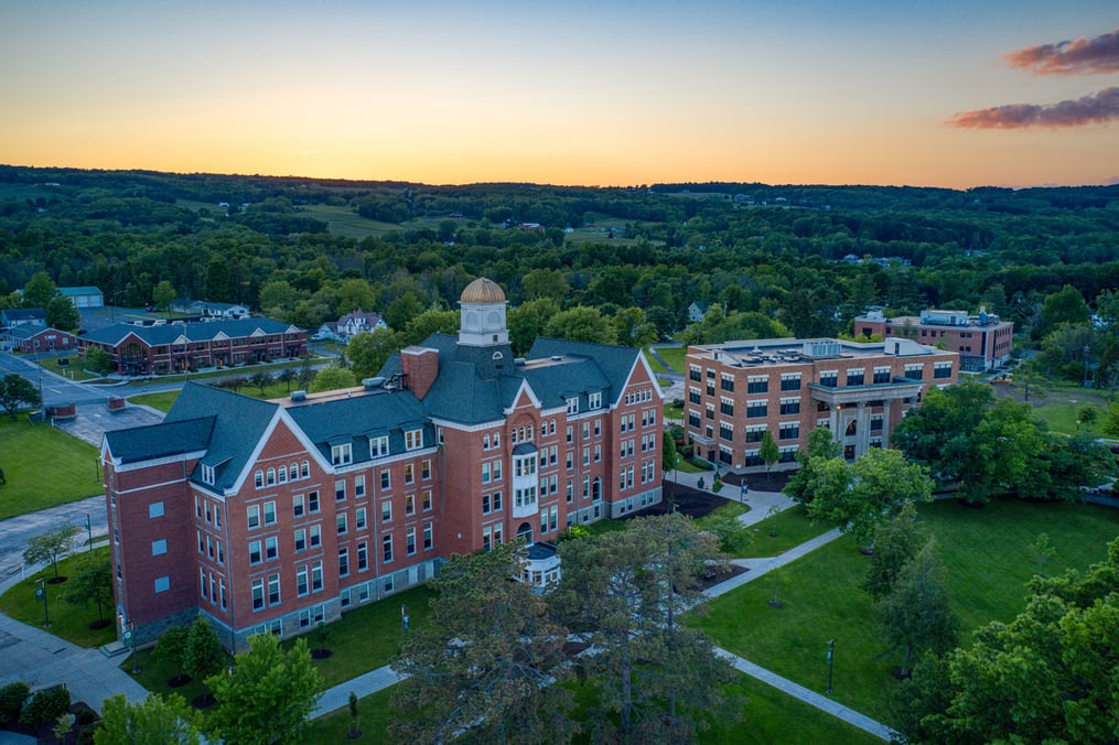 Aerial view of Ball Hall