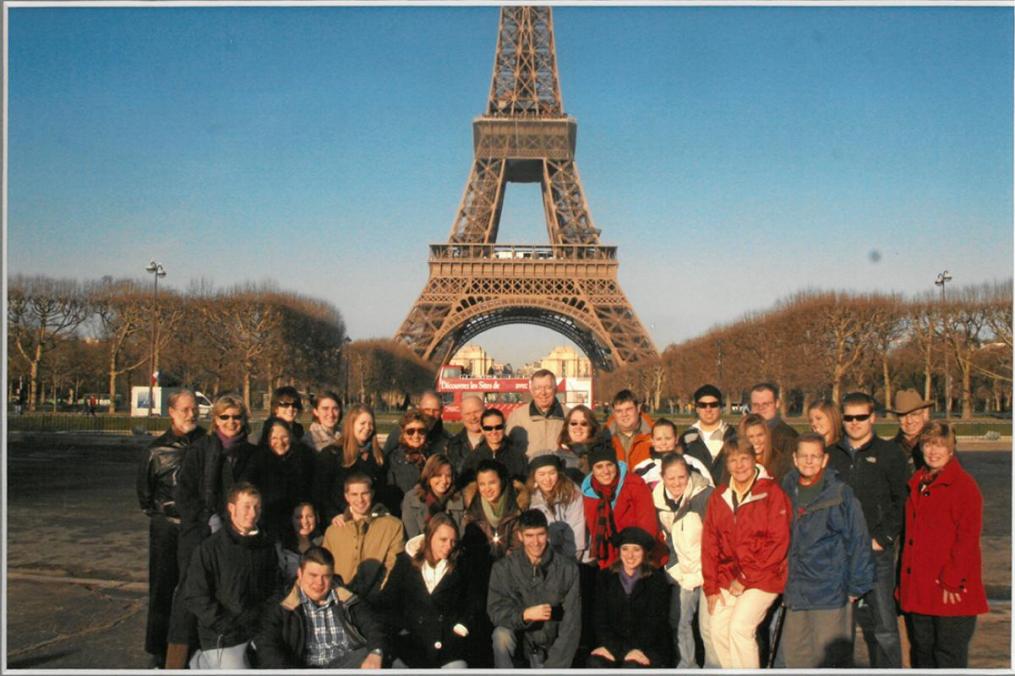 Dr. Diamond's final Field Period trip: the 2010 D-Day Tour group at a stop in Paris. 