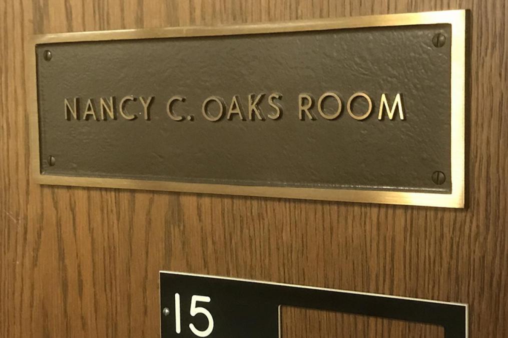 A room in the Dahlstrom Student Center is named in memory of Mary Beth's younger sister, Nancy Oaks, who perished in a 1970 plane crash.